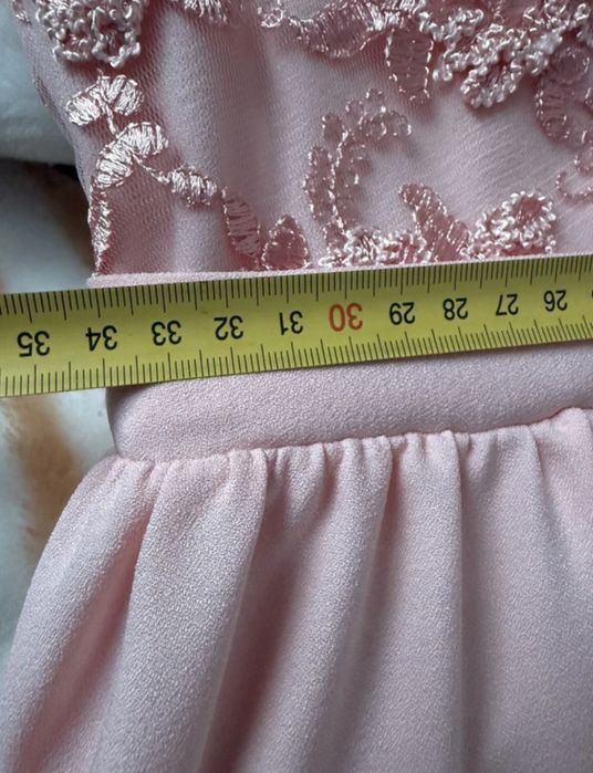 Sukienka maxi weselna Bosca 38 pudrowy róż