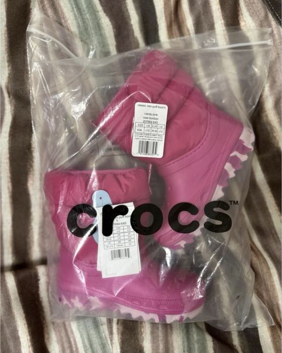 Зимові чоботи сапоги дутіки Crocs Puff Boot Крокс 33-34розмір 20.8см