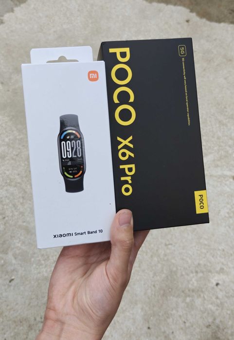 Smartphone Xiaomi POCO X6 Pro 5G (8GB RAM, 256 GB de Armazenamento) + Smartwatch Xiaomi Mi Band 10
