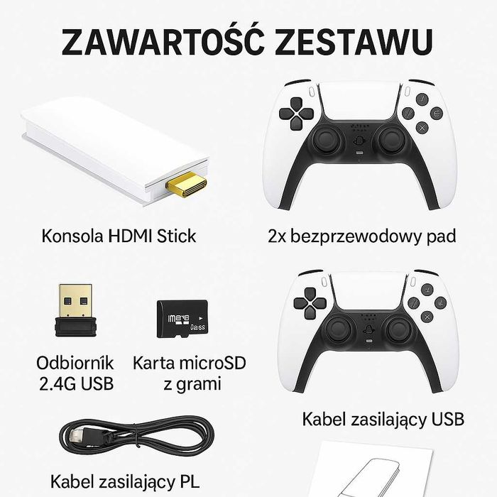 Konsola Retro HDMI 20000+ Gier Pegazus PS1 NES Emulatory + 2 Pady