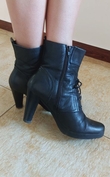 Jak nowe skórzane buty jesienno-zimowe, r. 39, wkładka 25,7cm