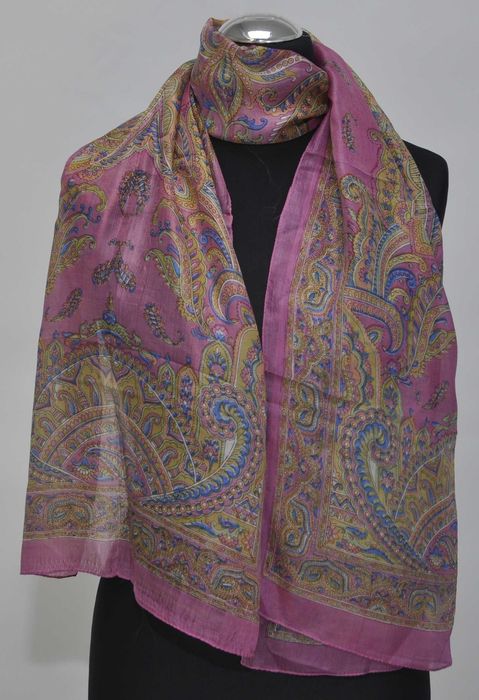 Szal Apaszka Szalik Chustka Damska Jedwabna Jedwab z Indii 170x50cm