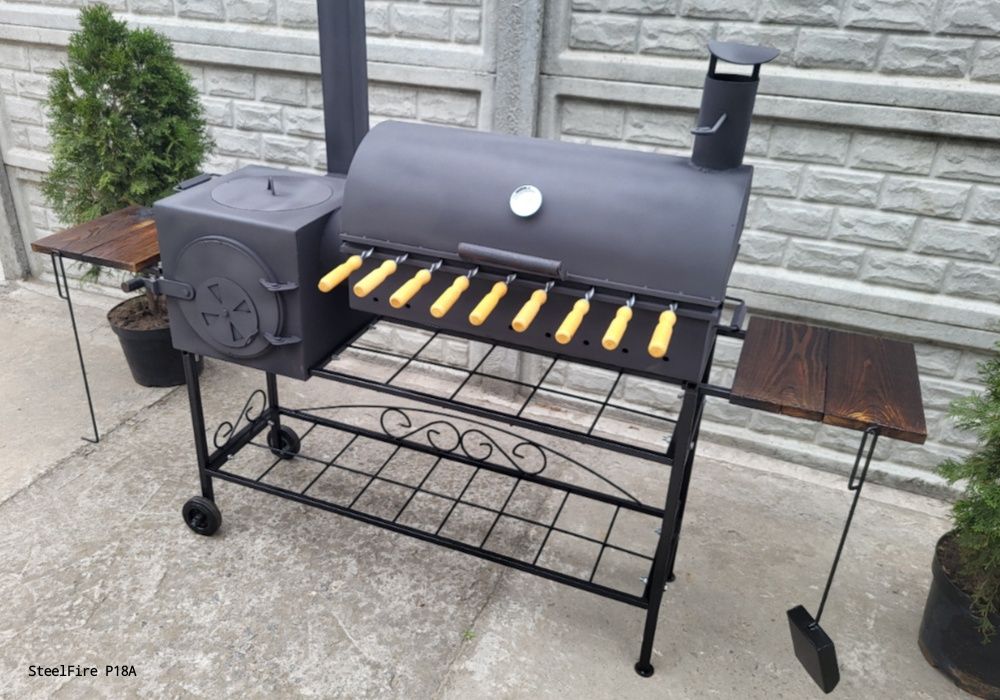 3/4/5 мм! ВІД ЗАВОДУ! Посилений Мангал Барбекю Смокер з Пічкою Казан