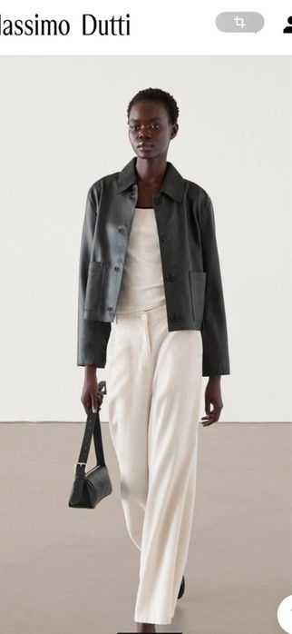 Шкіряна кожанна куртка на підкладці massimo dutti