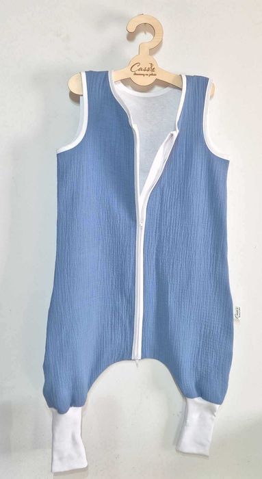 MUŚLINOWY Śpiworek z nogawkami SK skarpety 1 tog r 86-92 kolor Jeans