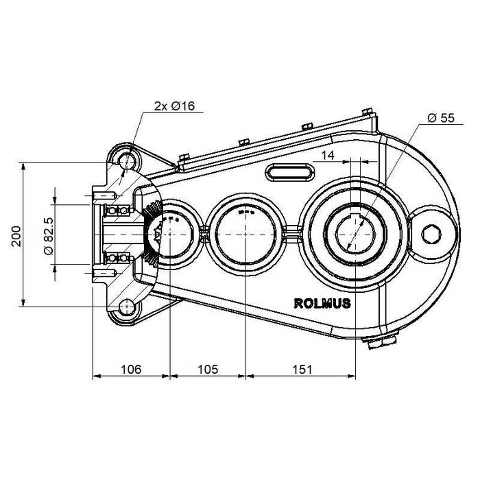 Przekładnia kątowo-walcowa do mieszania betonu w maszynach budowlanych
