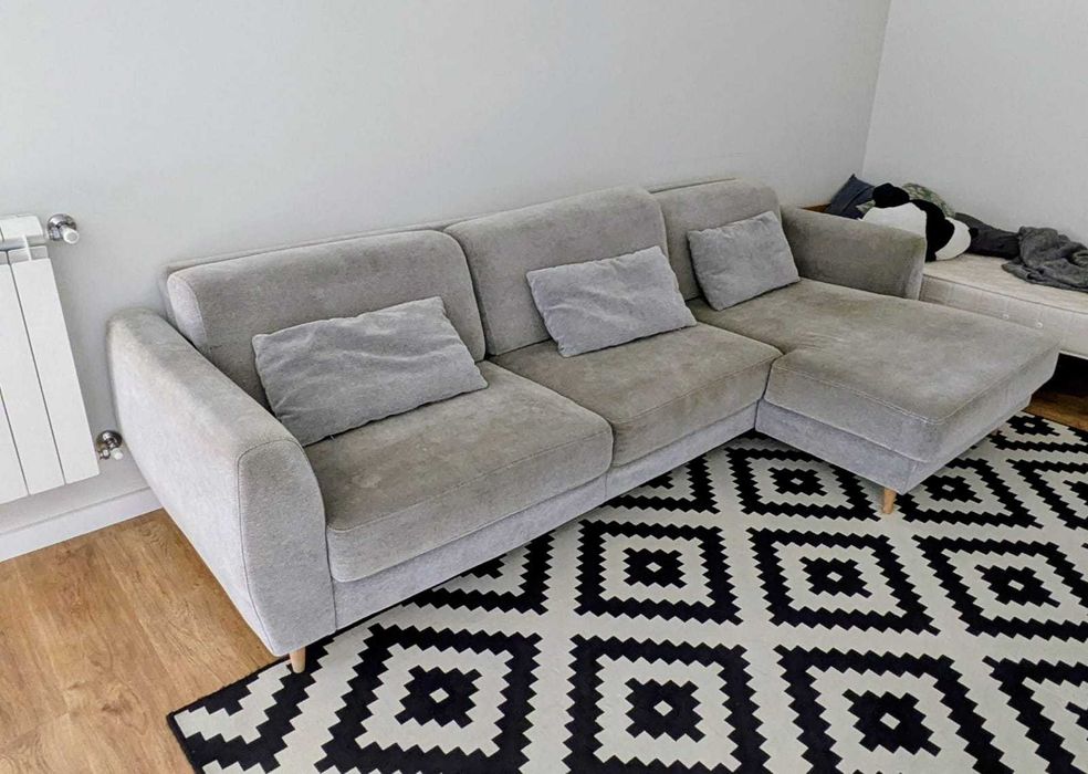 Sofá IKEA Slantorp 3 lugares chaise longue cinzento. baixou!