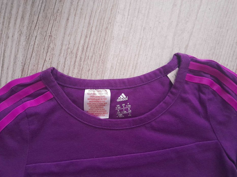 Adidas piękna nowa bluzeczka dziewczęca r. 140  - ciemny fiolet