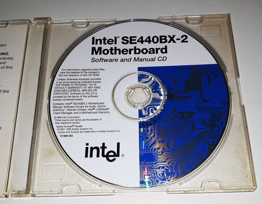 Intel SE440BX-2 Motherboard Software and Manual CD