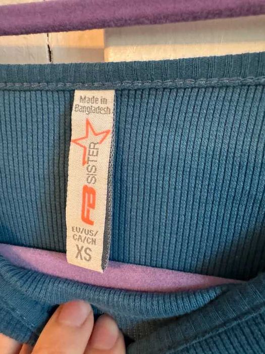 Niebieski crop top 95% bawełna new yorker xs
