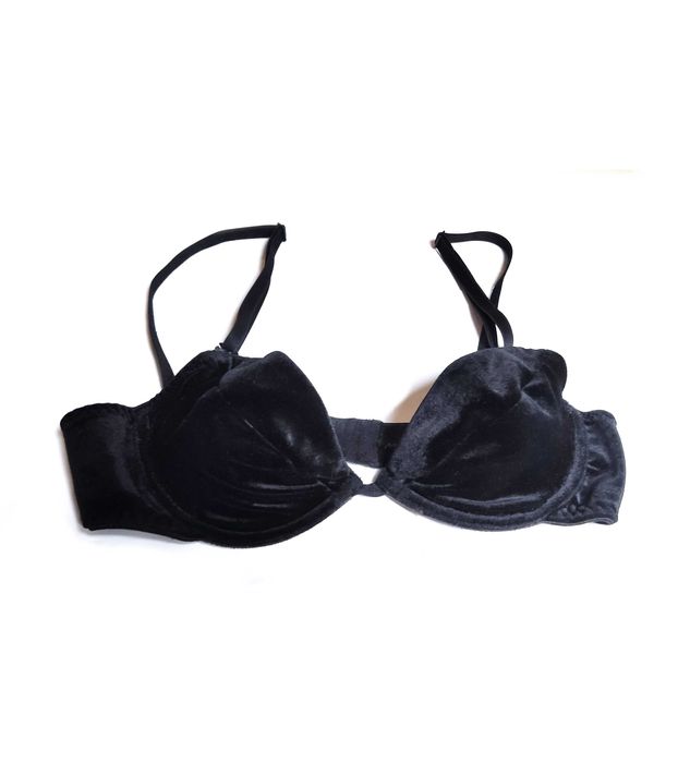 Ann Summers 75B czarny welurowy biustonosz stanik