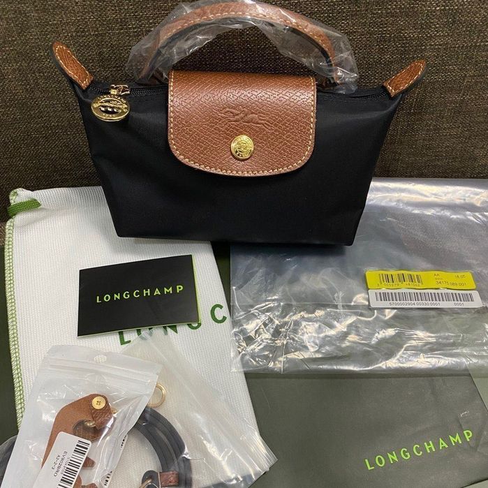 100% authentic Longchamp Le Pliage Classic Black Pouch