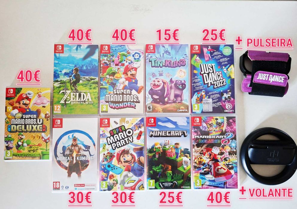 9 Jogos Nintendo Switch | Zelda,  Mario , Mortal Kombat Ler descrição*