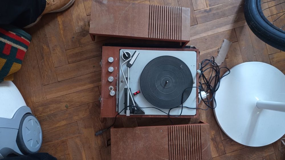 Adapter przenośny z głośnikami Unitra fonica wg 580f sprawny igła gram