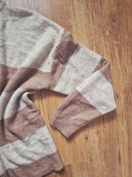 Brązowo beżowy sweterek XL