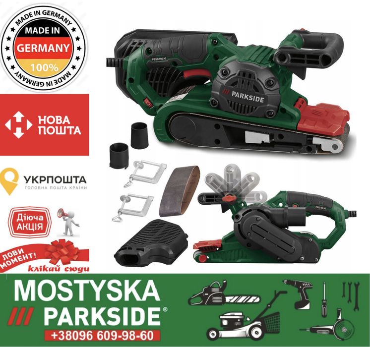 Стрічкова шліфмашина Parkside PBSD 900 A1 900 Вт, ленточна шліфмашинка парксайд 900ват, стрічкова парксайд