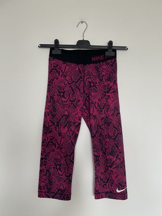 Legginsy sportowe na siłownię z nadrukiem 3/4 Nike Pro 36/S