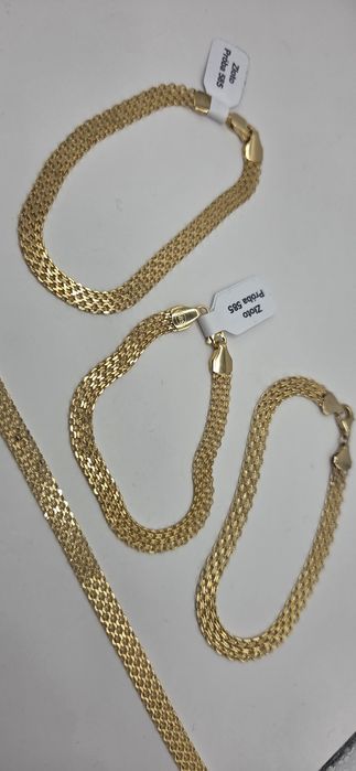 Śliczna bransoletka złota Bismarck pr 585 14K