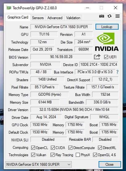 Ігровий ПК, GTX 1660 SUPER, i5-9400F, 16GB, NVMe 1TB, Wi-Fi, Win 11