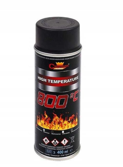 FARBA żaroodporna lakier 800C spray czarny 400ML Emalia do kominka