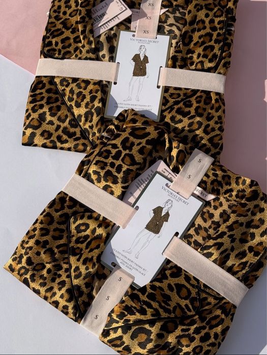 Піжама Victoria’s Secret сатинова леопардова XS–XL | Оригінал | Опт