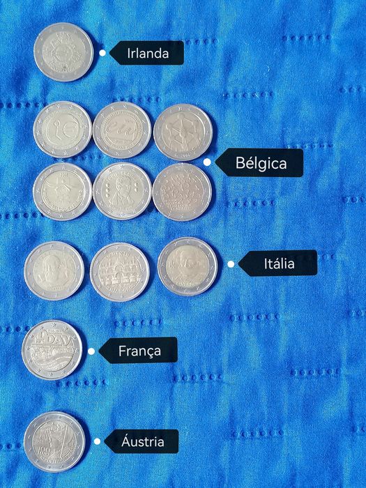 Várias moedas 2€ comemorativas