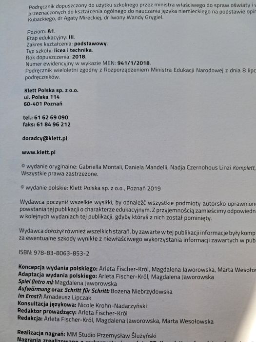 Język niemiecki Komplett plus- liceum I technikum