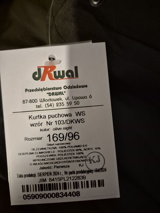 Kurtka puchowa wojsk specjalnych 169