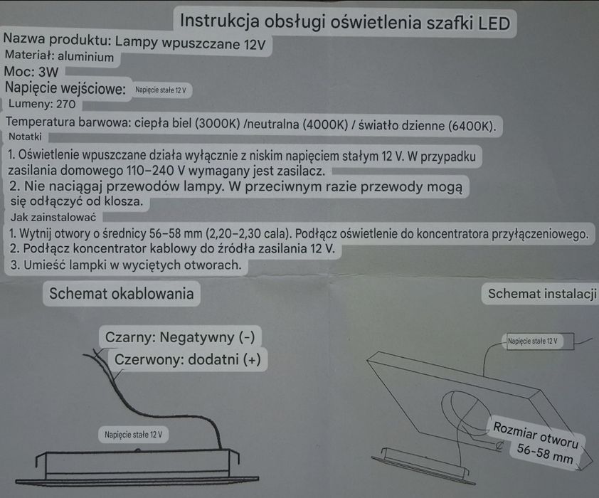 Halogen Led Super Okazja 4 sztuki SLIM 3W 12V