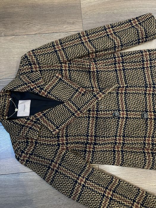 Płaszcz twinset w kratę