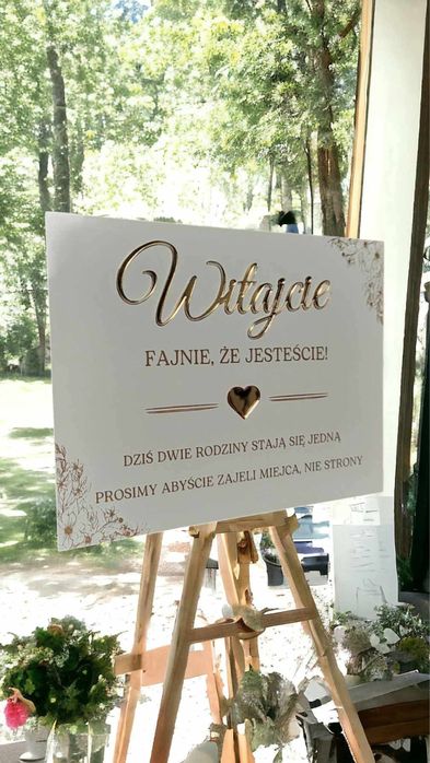 Tablica powitalna na wesele