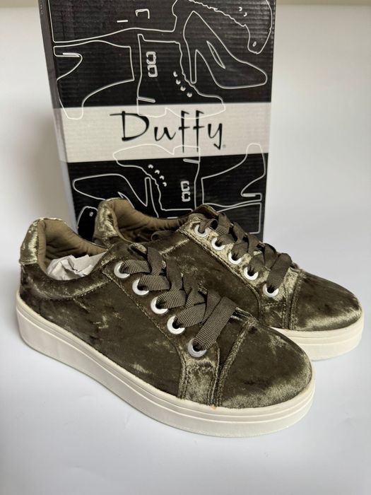Nowe sneakersy trampki damskie DUFFY welurowe khaki 37