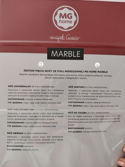 Zestaw noży szt MG home