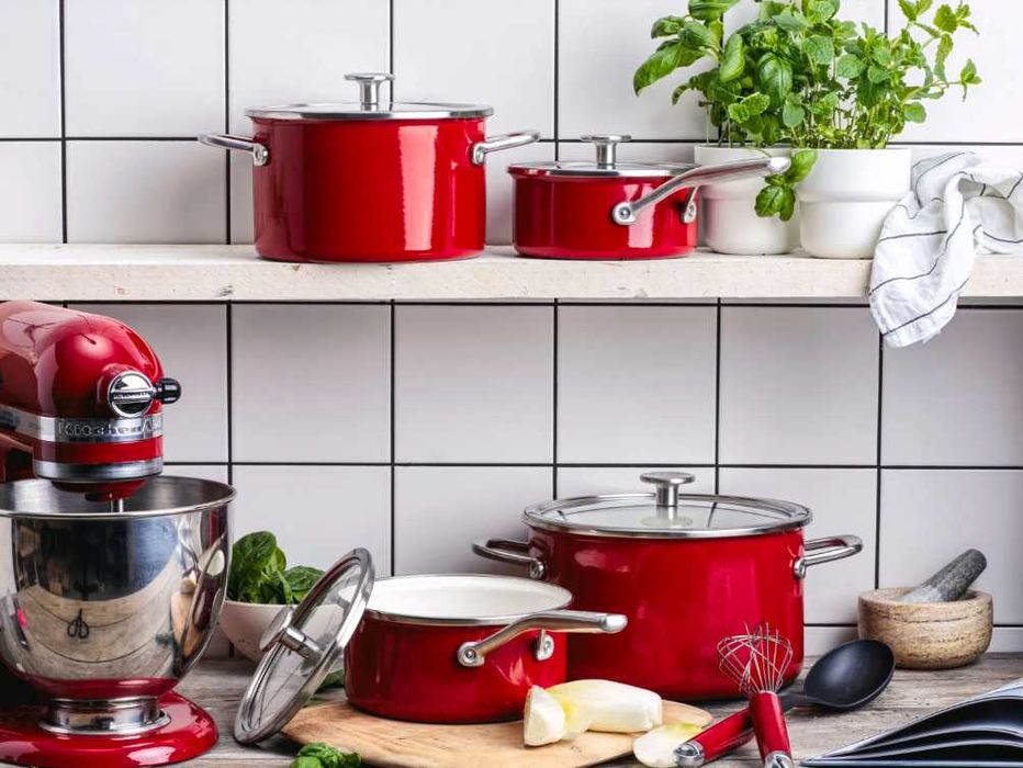 Zestaw garnków Kitchenaid EMPIRE ROT czerwony