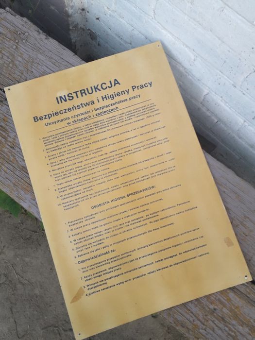 Instrukcja BHP w sklepach i zapleczach PRL