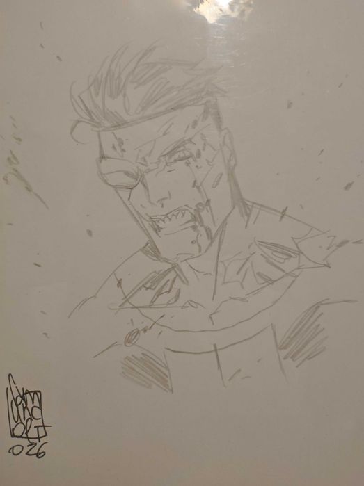 Invincible #1 Battle Damaged Invincible sketch