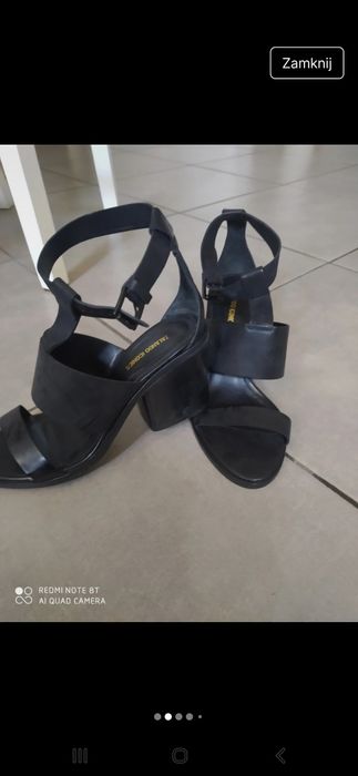 Sandaly skóra czarne Zalando 39 OKAZJA