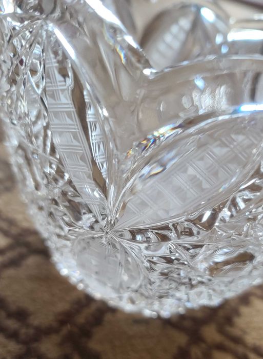 Столова ваза хрусталь на 1,25 літри рисунок діаметр 15 см висота 11 см