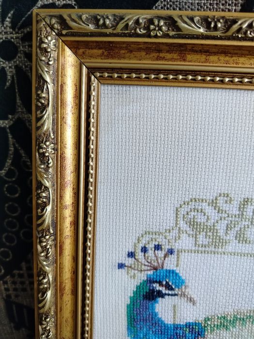 Piękne pawie haftowane