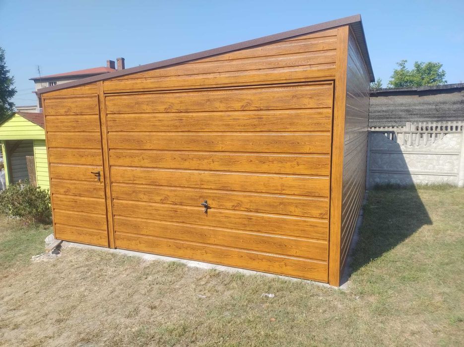 Garaż Blaszany, Blaszak, 7 x 6  Orzech