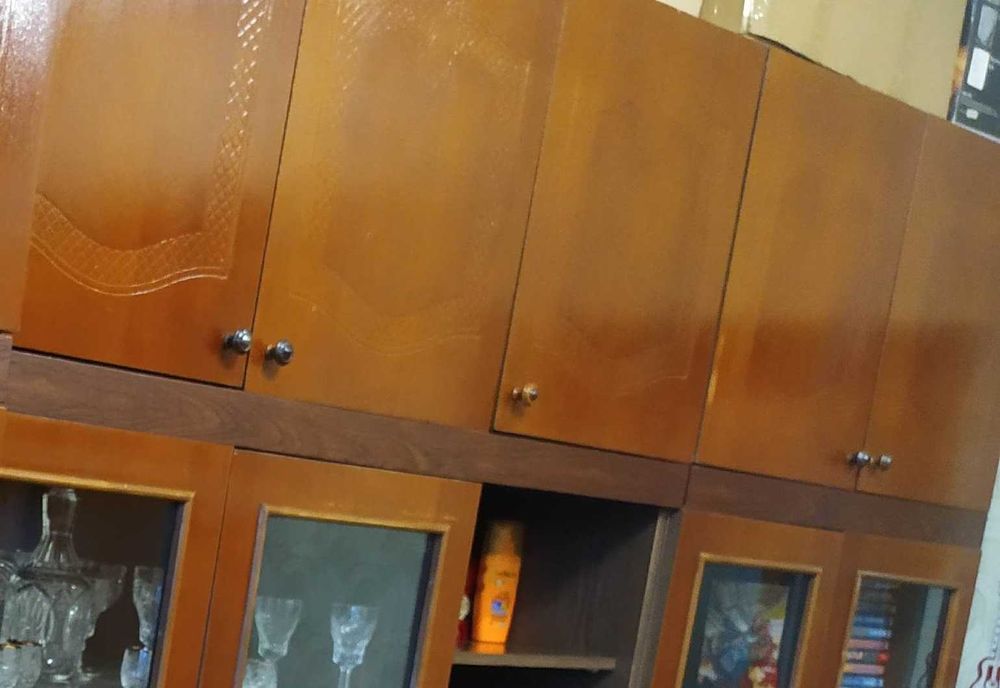 Антресоль на 2двері 88см Тумбочка Коричнева Шафа Лакований Міцний Шкаф