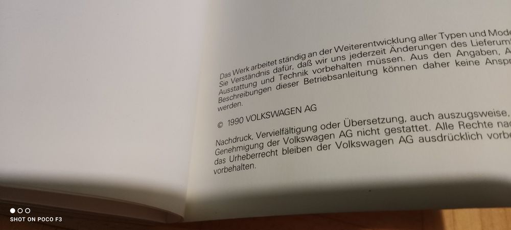 Książka obsługi instrukcja VW Golf 2
