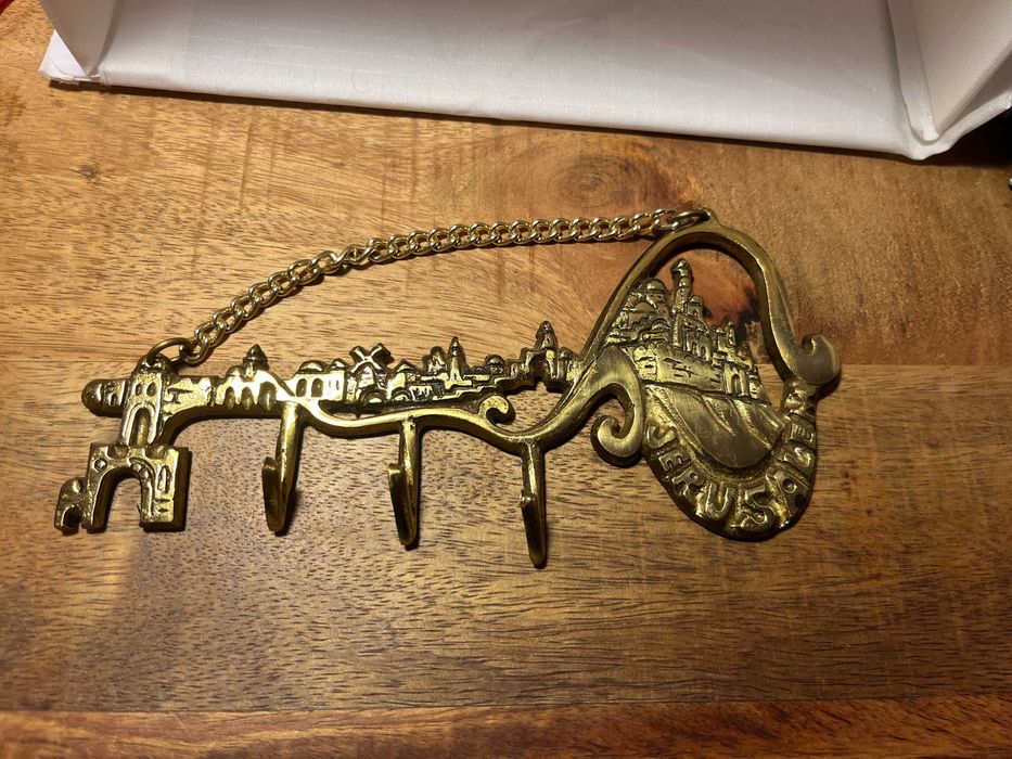 Ключница Иерусалим Вешалка для брелков Латунь Органайзер
