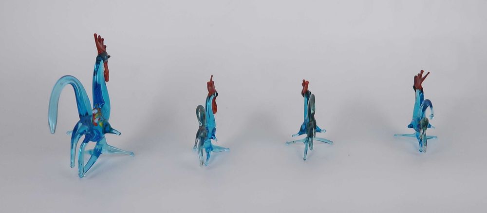 Figuras miniaturas vidro soprado - Galos