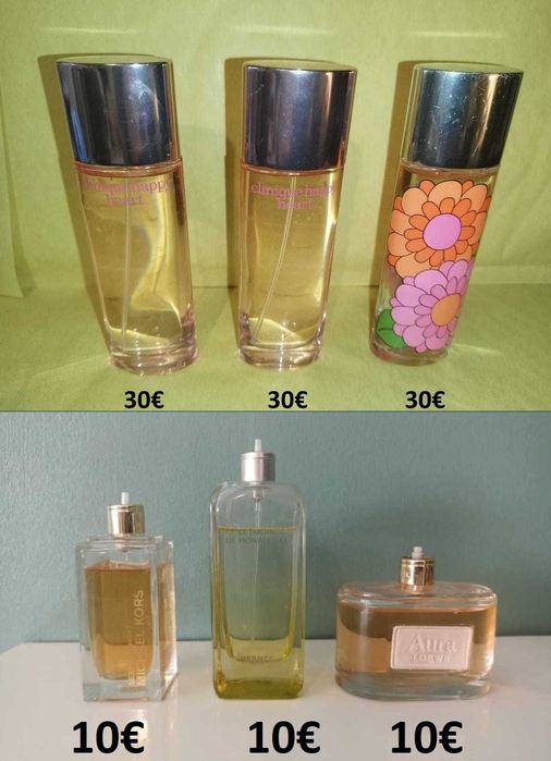 Perfumes Originais Usados, vários preços.