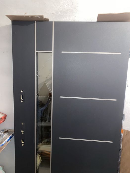 [Uszkodzone] Skrzydło drzwi WIKĘD Prestige Termo Lux - Gładki Antracyt