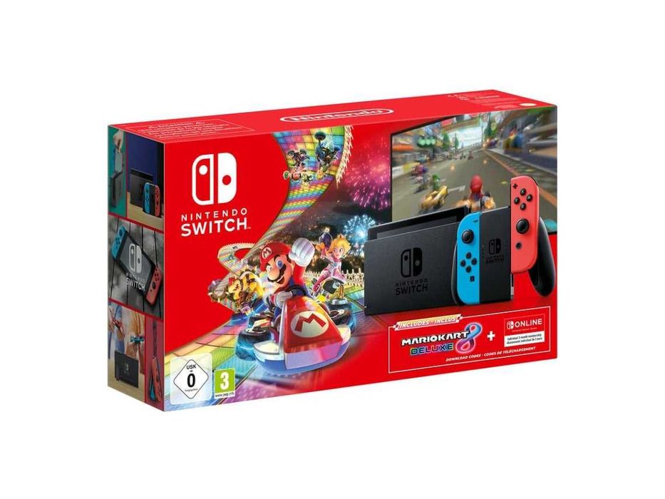 Nintendo Switch V.2 + Acessórios (Origem) + 2 Jogos + Micro SD 128gb