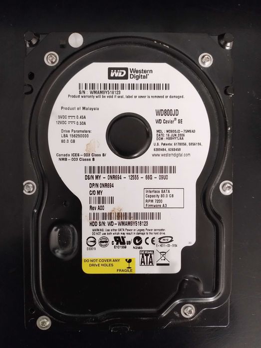 Dysk Twardy Western Digital 80GB 3.5''