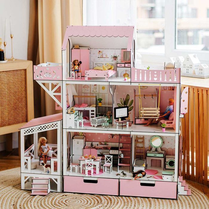 Супер Великий ляльковий будинок для ляльок барбі дом кукол барби