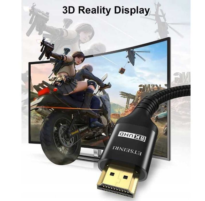Etseinri 8K 4K HDMI Kabel 7.5M, Nylonowy oplot 48Gbps High Speed